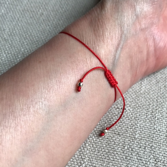 Red String Bracelet w/Diamond Pave Bead - Picture 2 of 7